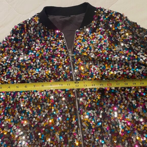 Emery Rose long sleeve sequin bomber jacket - Picture 4 of 5